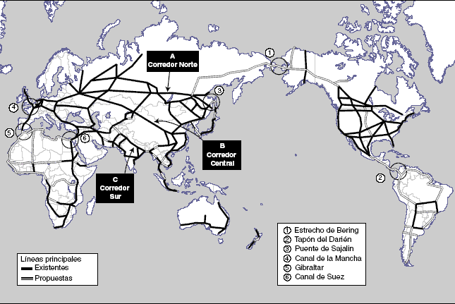 Mapa del Puente Terrestre Mundial